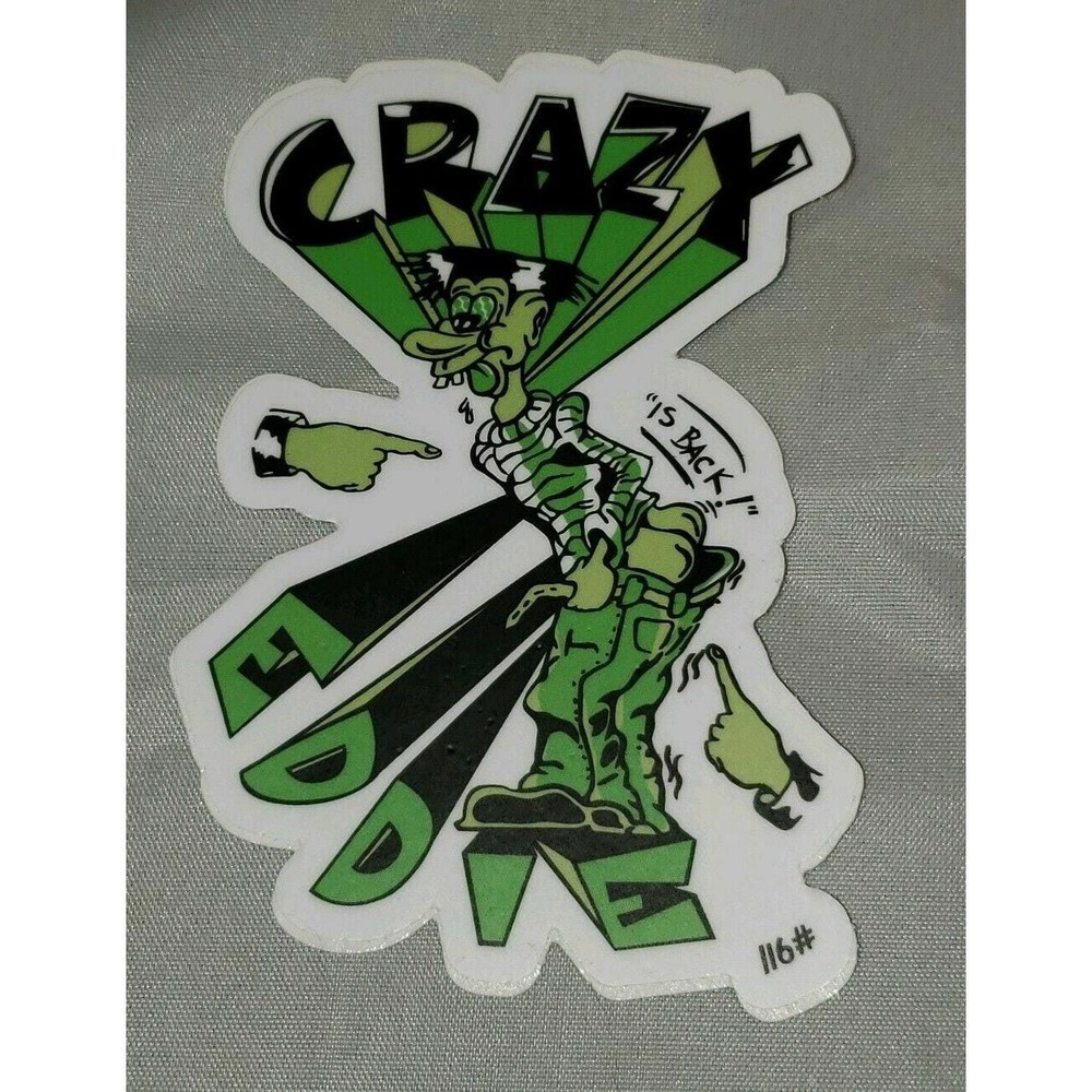 Crazy Eddie Is Back vinyl sticker NYC‎ street art psychedelic underground art